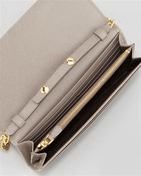 prada saffiano grey wallet|Prada zipper wallet.